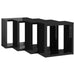 Wall Cube Shelves 4 Pcs Glossy Look Black 30x15x30 Cm Nbibxb