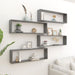 Wall Cube Shelves 4 Pcs Glossy Look Grey 100x15x30 Cm