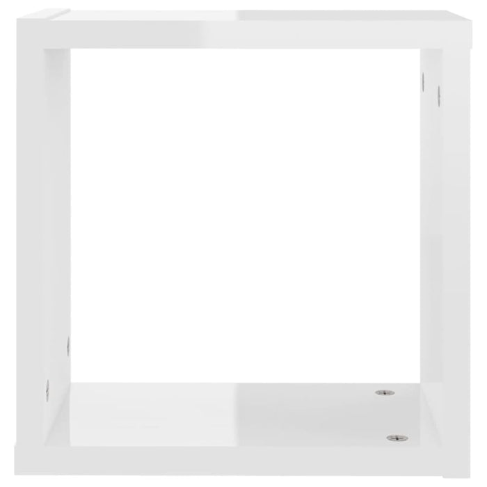 Wall Cube Shelves 4 Pcs Glossy Look White 30x15x30 Cm Nbiboi