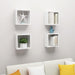 Wall Cube Shelves 4 Pcs Glossy Look White 30x15x30 Cm Nbiboi