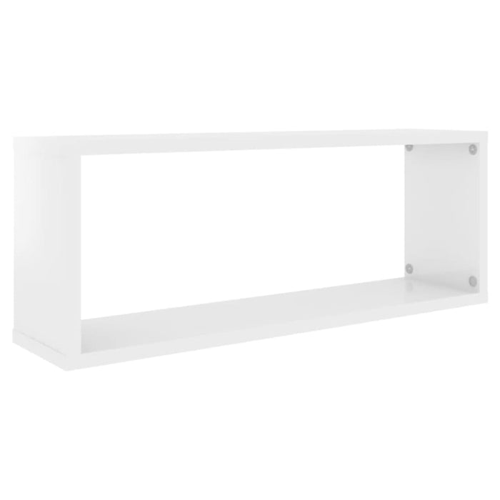 Wall Cube Shelves 4 Pcs Glossy Look White 60x15x23 Cm