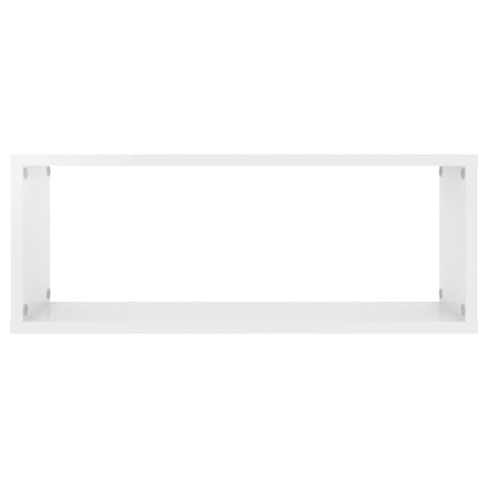 Wall Cube Shelves 4 Pcs Glossy Look White 60x15x23 Cm