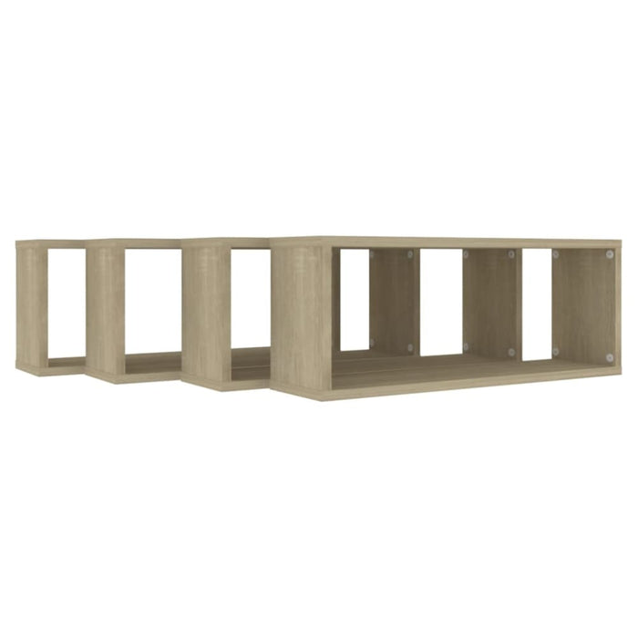 Wall Cube Shelves 4 Pcs Sonoma Oak Chipboard Nbioat