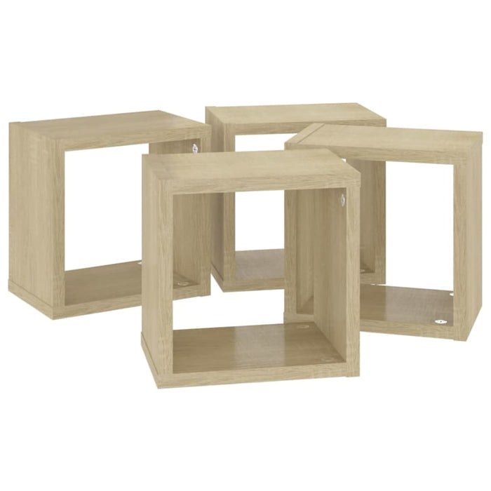 Wall Cube Shelves 4 Pcs Sonoma Oak Nbiblx