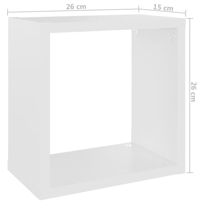 Wall Cube Shelves 4 Pcs White 26x15x26 Cm Nbibxl