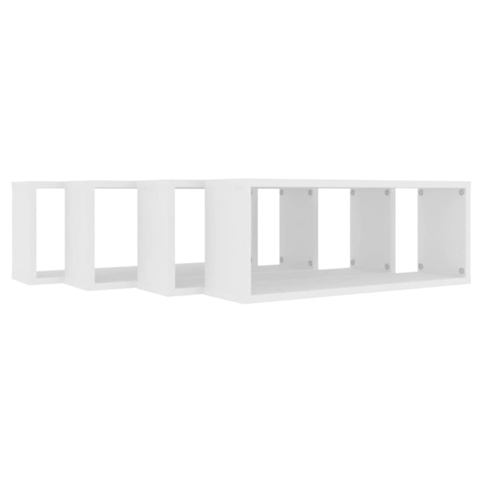 Wall Cube Shelves 4 Pcs White 60x15x23 Cm Chipboard Nbiota