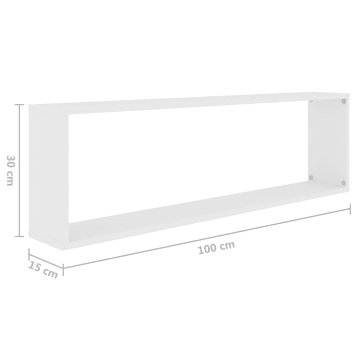 Wall Cube Shelves 4 Pcs White Chipboard Nbibnb