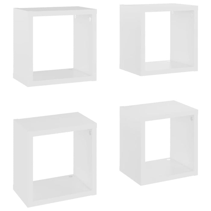 Wall Cube Shelves 4 Pcs White Nbibpt