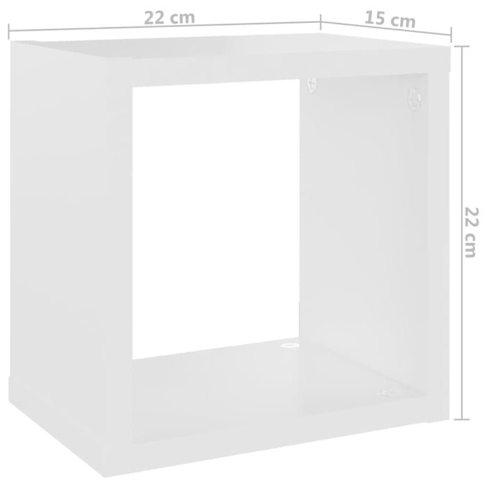 Wall Cube Shelves 4 Pcs White Nbibpt