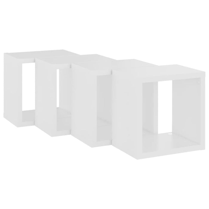 Wall Cube Shelves 4 Pcs White Nbibpt