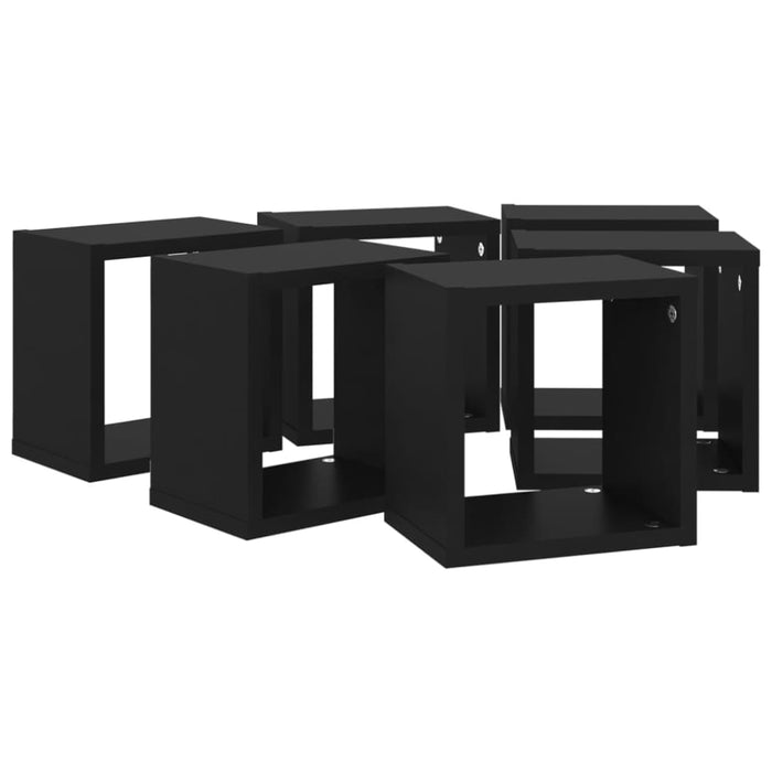 Wall Cube Shelves 6 Pcs Black 22x15x22 Cm Nbibpi