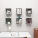 Wall Cube Shelves 6 Pcs Concrete Grey 30x15x30 Cm Nbibox