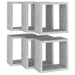 Wall Cube Shelves 6 Pcs Concrete Grey 30x15x30 Cm Nbibox