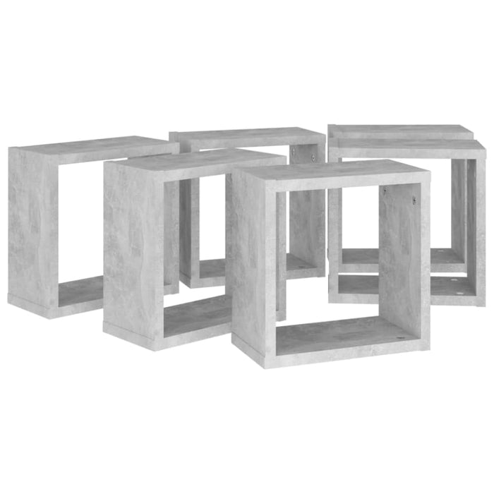 Wall Cube Shelves 6 Pcs Concrete Grey 30x15x30 Cm Nbibox