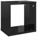 Wall Cube Shelves 6 Pcs Glossy Look Black 22x15x22 Cm Nbibip