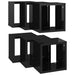 Wall Cube Shelves 6 Pcs Glossy Look Black 22x15x22 Cm Nbibip