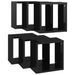 Wall Cube Shelves 6 Pcs Glossy Look Black 26x15x26 Cm Nbiban