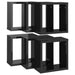 Wall Cube Shelves 6 Pcs Glossy Look Black 30x15x30 Cm Nbibxo