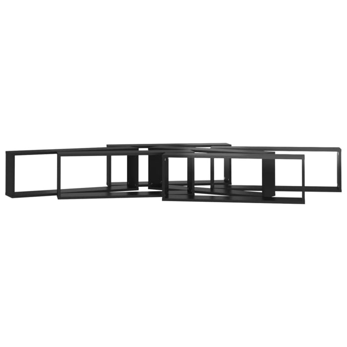 Wall Cube Shelves 6 Pcs Glossy Look Black 80x15x26.5 Cm