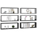 Wall Cube Shelves 6 Pcs Glossy Look Black 80x15x26.5 Cm