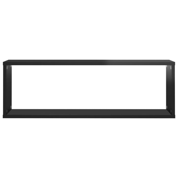 Wall Cube Shelves 6 Pcs Glossy Look Black 80x15x26.5 Cm