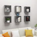 Wall Cube Shelves 6 Pcs Glossy Look Grey 30x15x30 Cm Nbibxa