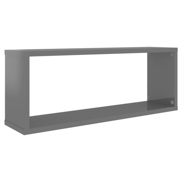 Wall Cube Shelves 6 Pcs Glossy Look Grey 60x15x23 Cm