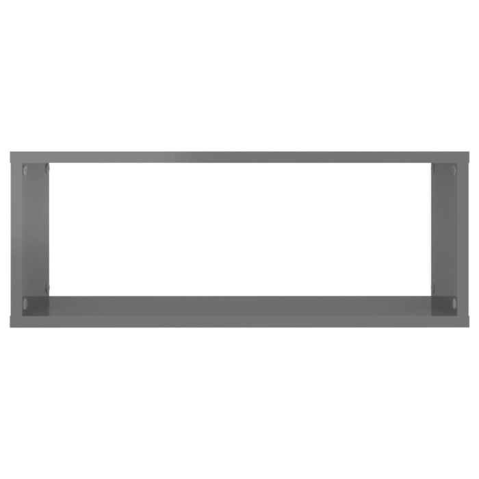 Wall Cube Shelves 6 Pcs Glossy Look Grey 60x15x23 Cm