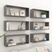 Wall Cube Shelves 6 Pcs Glossy Look Grey 60x15x23 Cm