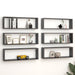 Wall Cube Shelves 6 Pcs Glossy Look Grey Chipboard Nbiotx