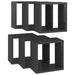 Wall Cube Shelves 6 Pcs Glossy Look Grey Nbibpo