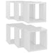 Wall Cube Shelves 6 Pcs Glossy Look White 22x15x22 Cm Nbibix