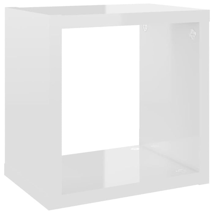 Wall Cube Shelves 6 Pcs Glossy Look White 22x15x22 Cm Nbibix