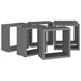 Wall Cube Shelves 6 Pcs Grey Nbibbl