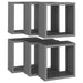 Wall Cube Shelves 6 Pcs Grey Nbibbl