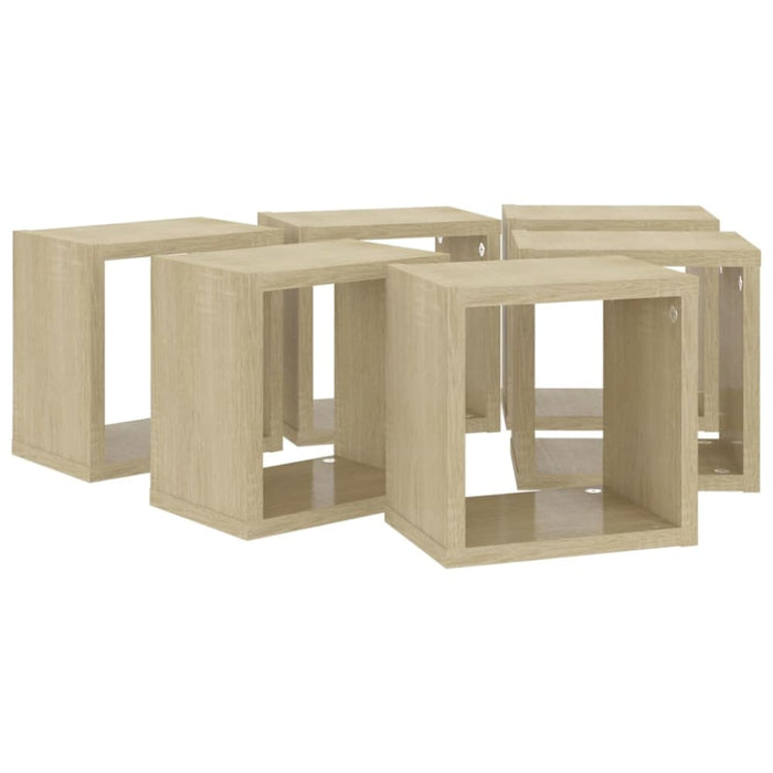 Wall Cube Shelves 6 Pcs Sonoma Oak Nbiblt