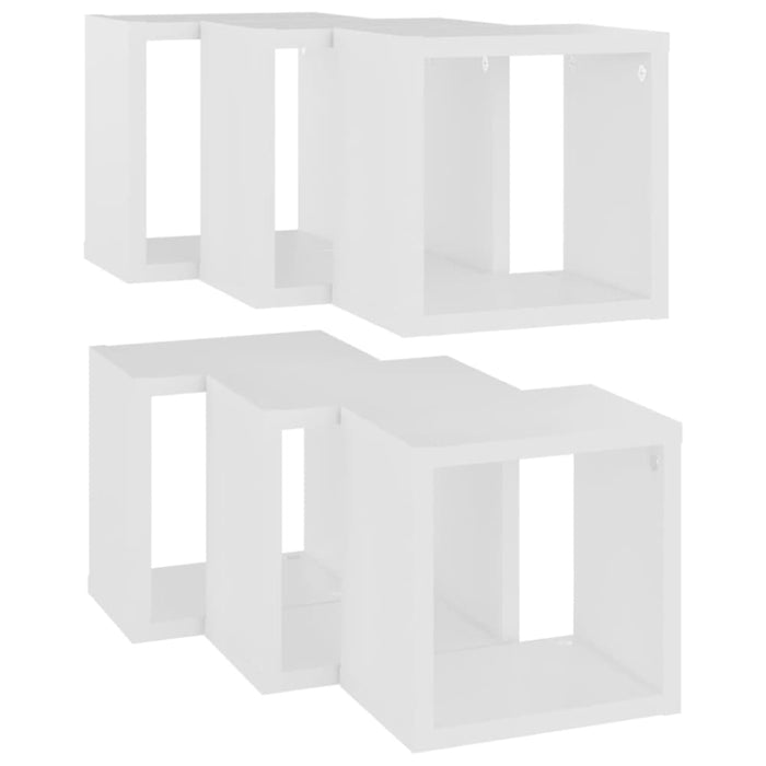 Wall Cube Shelves 6 Pcs White 22x15x22 Cm Nbibpa