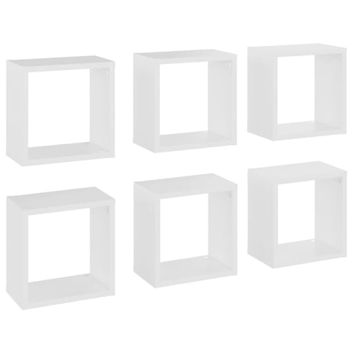 Wall Cube Shelves 6 Pcs White 26x15x26 Cm Nbibxi