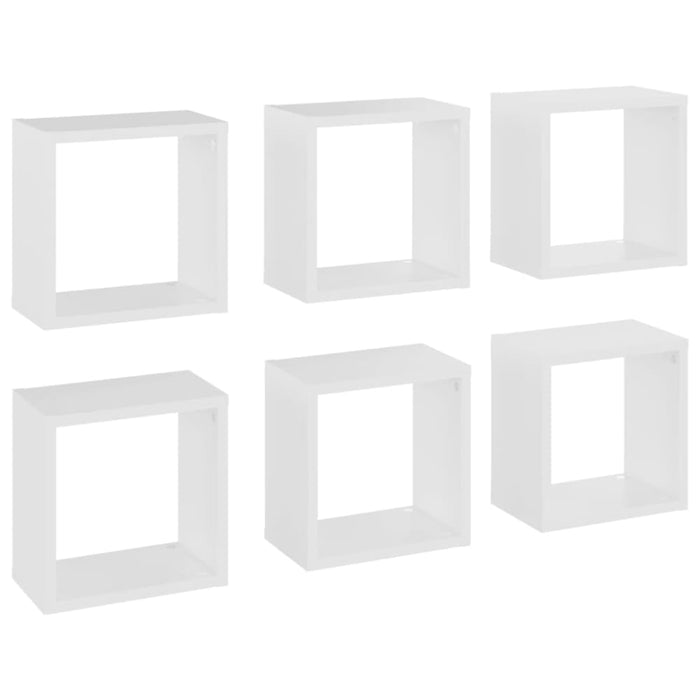 Wall Cube Shelves 6 Pcs White 26x15x26 Cm Nbibxi