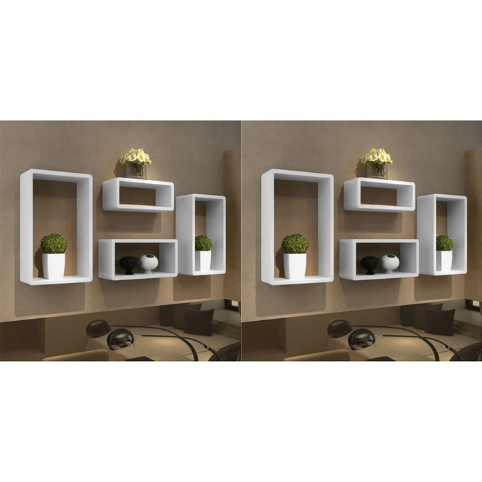 Wall Cube Shelves 8 Pcs White Xipkio