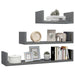 Wall Display Shelf 3 Pcs Glossy Look Grey Chipboard Nbbxbl