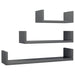 Wall Display Shelf 3 Pcs Glossy Look Grey Chipboard Nbbxbl