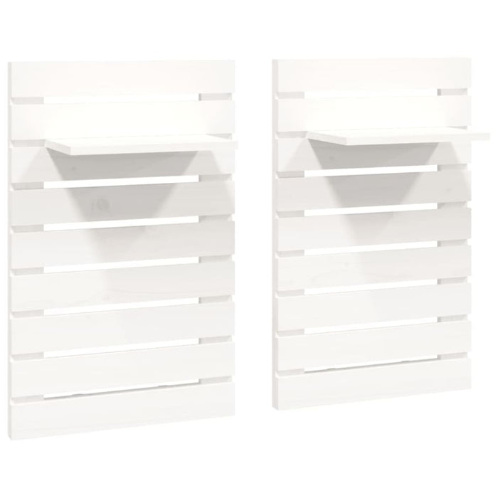 Wall-mounted Bedside Shelves 2 Pcs White Solid Wood Pine