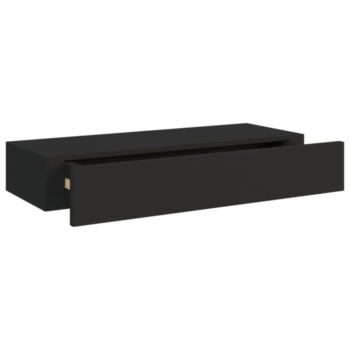 Wall-mounted Drawer Shelf Black Mdf Ttbxpi