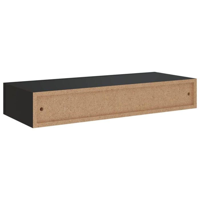 Wall-mounted Drawer Shelf Black Mdf Ttbxpi