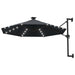 Wall-mounted Parasol With Leds And Metal Pole 300 Cm