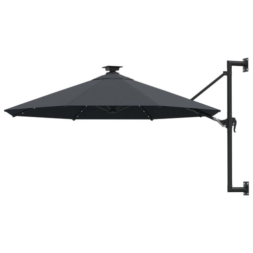 Wall-mounted Parasol With Leds And Metal Pole 300 Cm