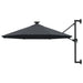 Wall-mounted Parasol With Leds And Metal Pole 300 Cm