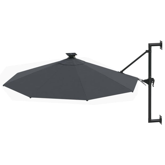 Wall-mounted Parasol With Leds And Metal Pole 300 Cm