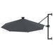 Wall-mounted Parasol With Leds And Metal Pole 300 Cm